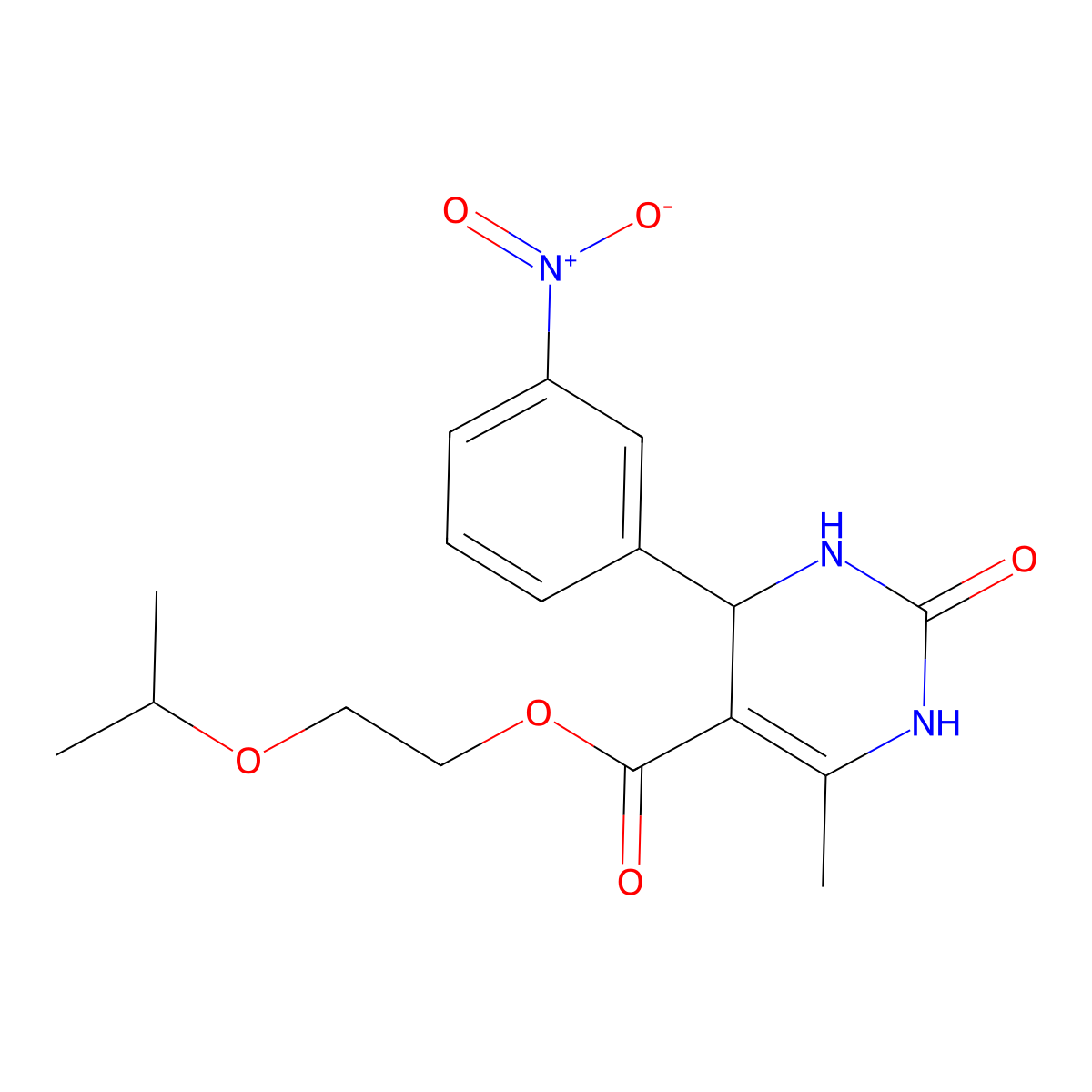 2-(Propan-2-yloxy)ethyl 6-methyl-4-(3-nitrophenyl)-2-oxo-1,2,3,4-tetrahydropyrimidine-5-carboxylate molecular structure, CAS 418799-11-8