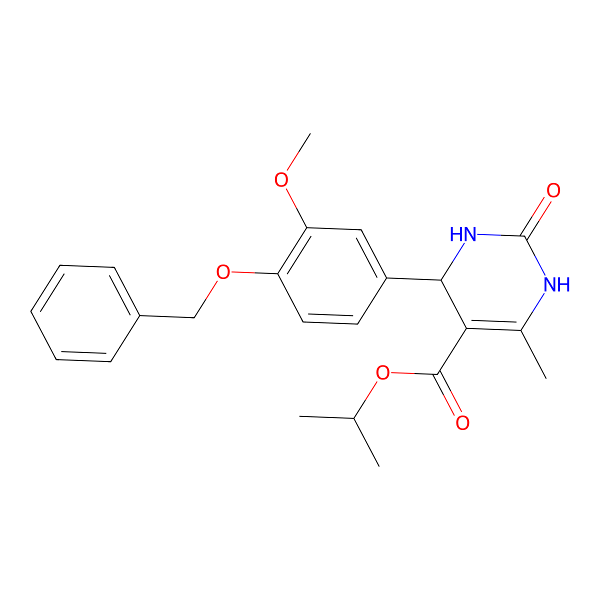 Propan-2-yl 4-[4-(benzyloxy)-3-methoxyphenyl]-6-methyl-2-oxo-1,2,3,4-tetrahydropyrimidine-5-carboxylate molecular structure, CAS 418799-16-3