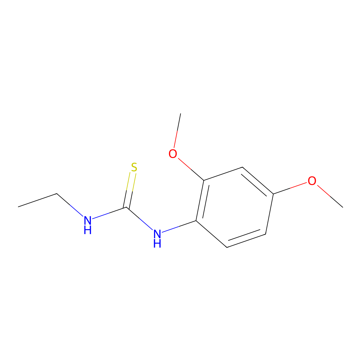 1-(2,4-Dimethoxyphenyl)-3-ethylthiourea molecular structure, CAS 418799-27-6
