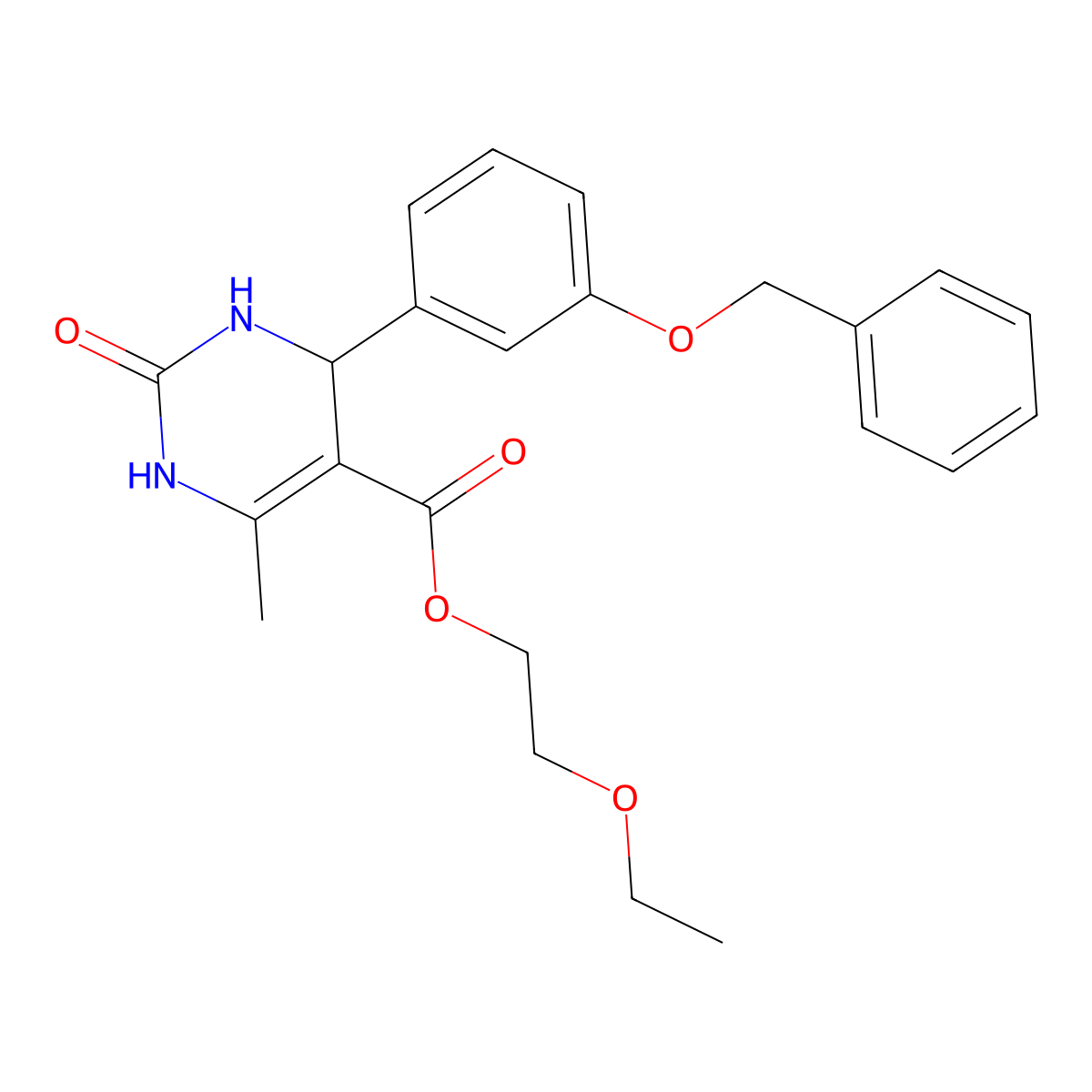 2-Ethoxyethyl 4-[3-(benzyloxy)phenyl]-6-methyl-2-oxo-1,2,3,4-tetrahydropyrimidine-5-carboxylate molecular structure, CAS 418799-65-2