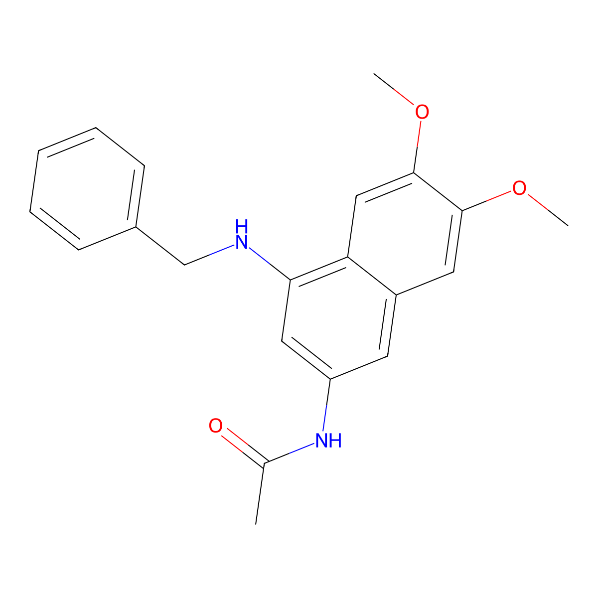 N-[4-(benzylamino)-6,7-dimethoxynaphthalen-2-yl]acetamide molecular structure, CAS 418800-00-7