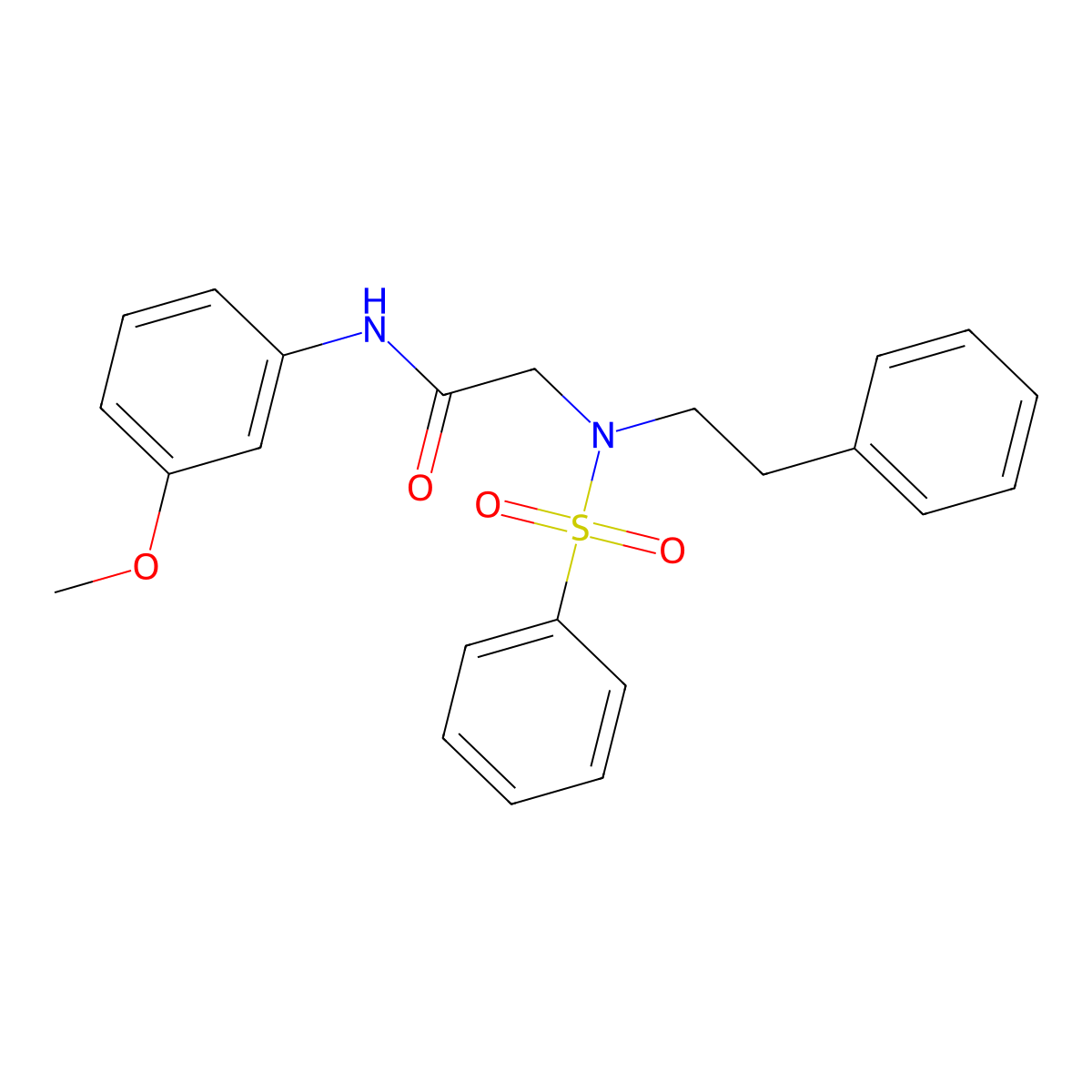 N-(3-methoxyphenyl)-N~2~-(2-phenylethyl)-N~2~-(phenylsulfonyl)glycinamide molecular structure, CAS 418801-25-9