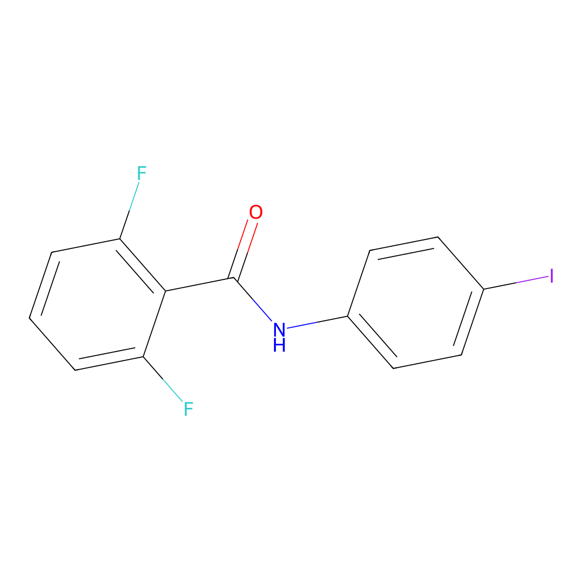 2,6-difluoro-N-(4-iodophenyl)benzamide molecular structure, CAS 418801-29-3