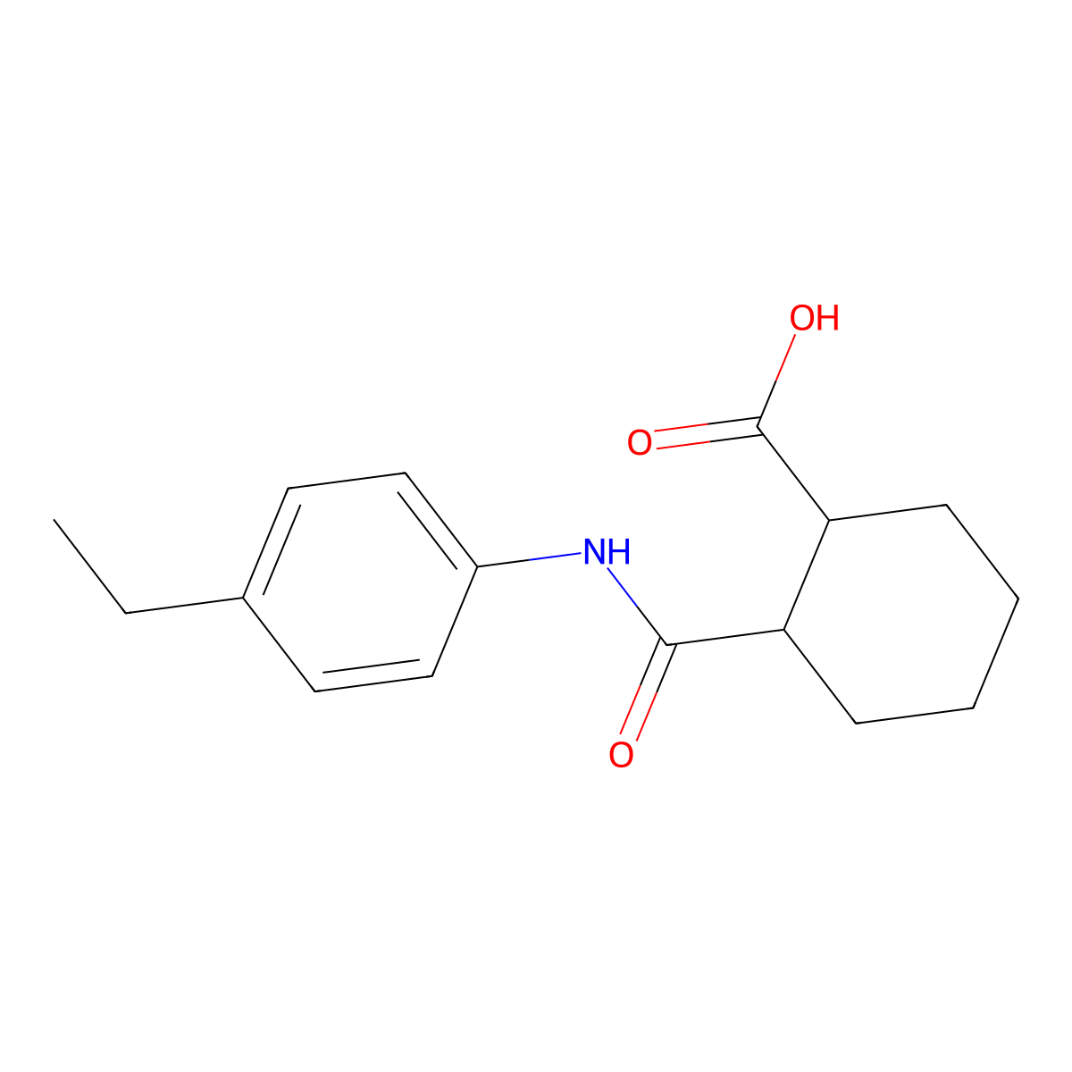 2-[(4-Ethylphenyl)carbamoyl]cyclohexane-1-carboxylic acid molecular structure, CAS 418802-04-7