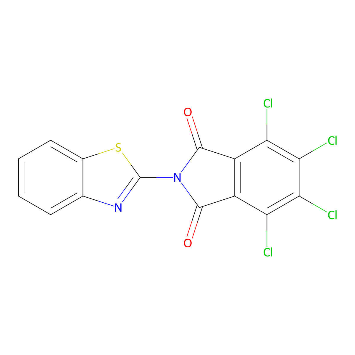 2-(1,3-Benzothiazol-2-yl)-4,5,6,7-tetrachloroisoindole-1,3-dione molecular structure, CAS 418803-66-4