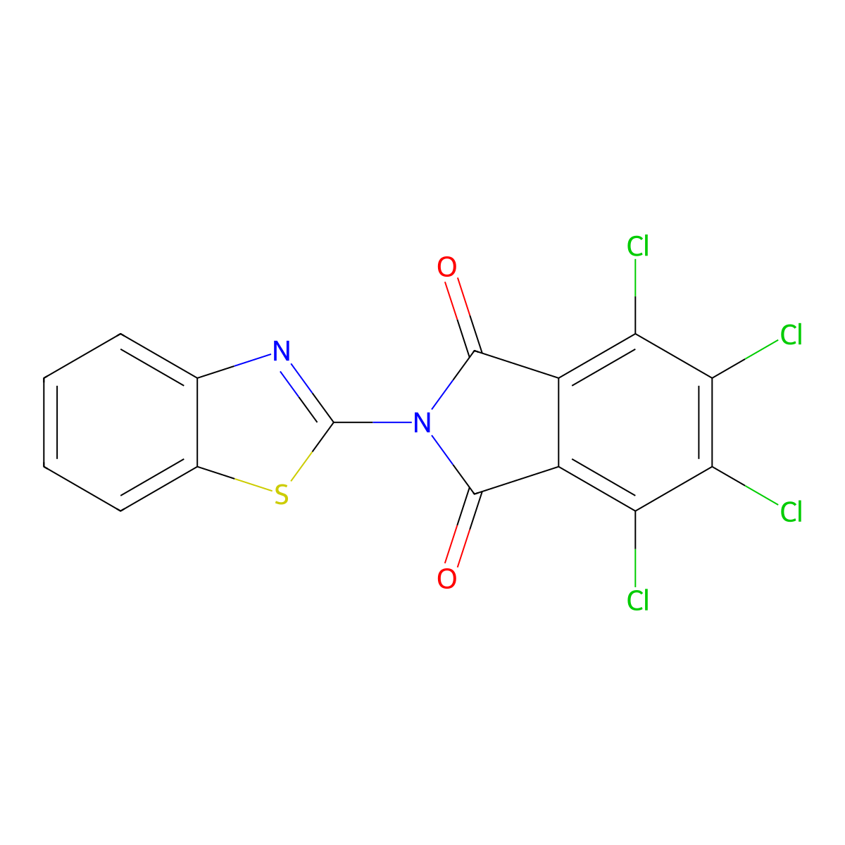 2-(1,3-Benzothiazol-2-yl)-4,5,6,7-tetrachloroisoindole-1,3-dione molecular structure, CAS 418803-66-4