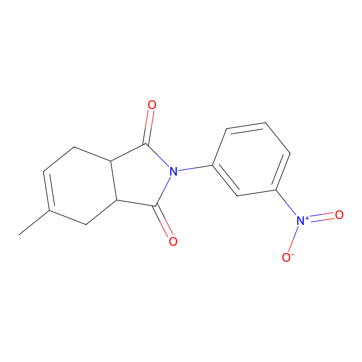 5-methyl-2-(3-nitrophenyl)-3a,4,7,7a-tetrahydro-1H-isoindole-1,3(2H)-dione molecular structure, CAS 418804-45-2