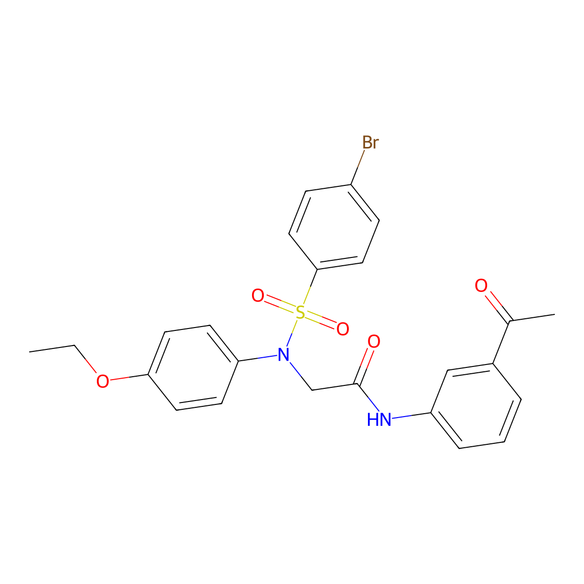 N-(3-acetylphenyl)-2-(N-(4-bromophenyl)sulfonyl-4-ethoxyanilino)acetamide molecular structure, CAS 418804-50-9