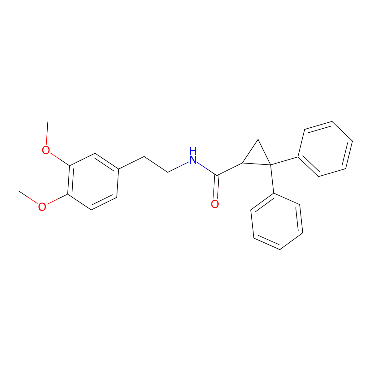 N-[2-(3,4-dimethoxyphenyl)ethyl]-2,2-diphenylcyclopropane-1-carboxamide molecular structure, CAS 418804-54-3