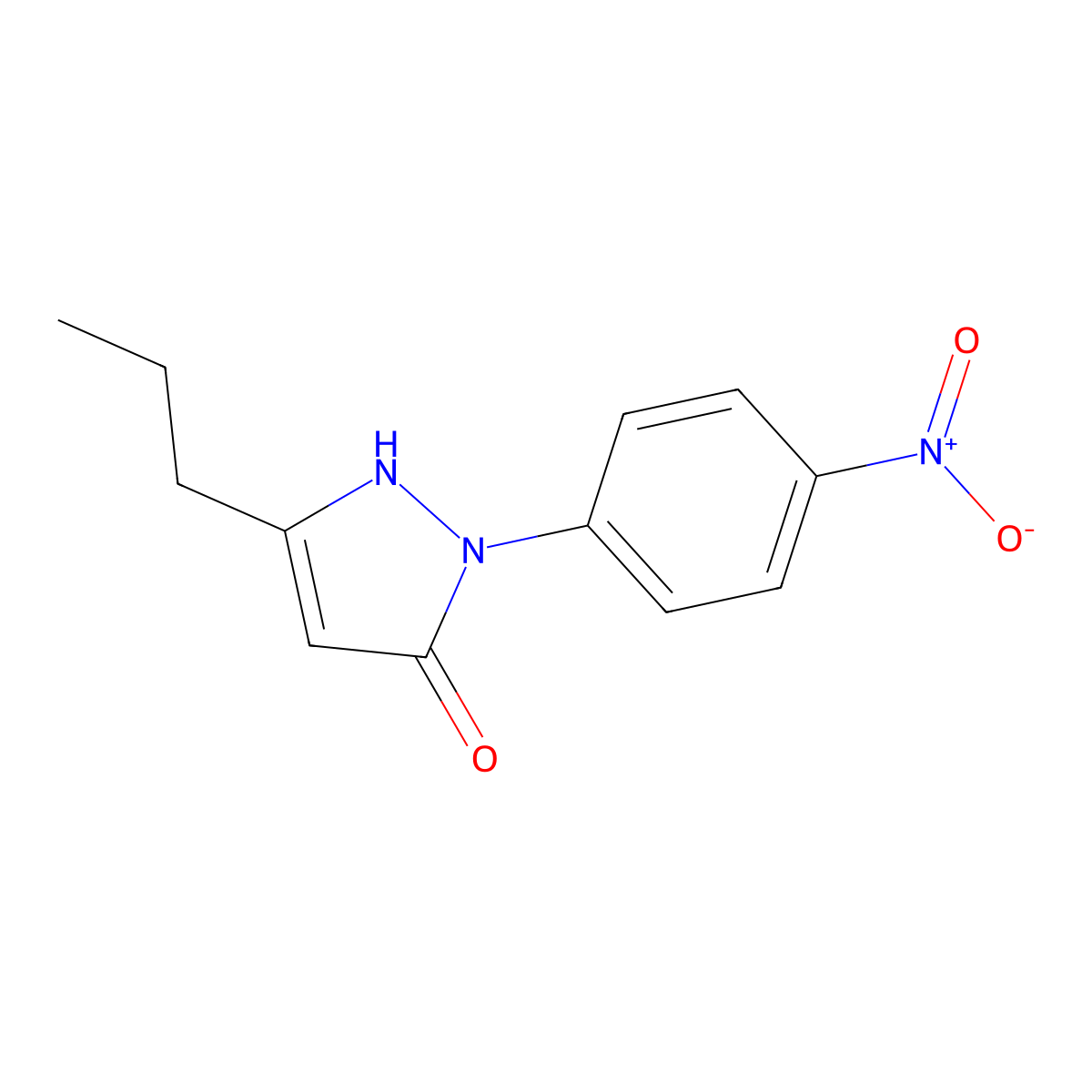 1-(4-nitrophenyl)-3-propyl-1H-pyrazol-5-ol molecular structure, CAS 418804-55-4
