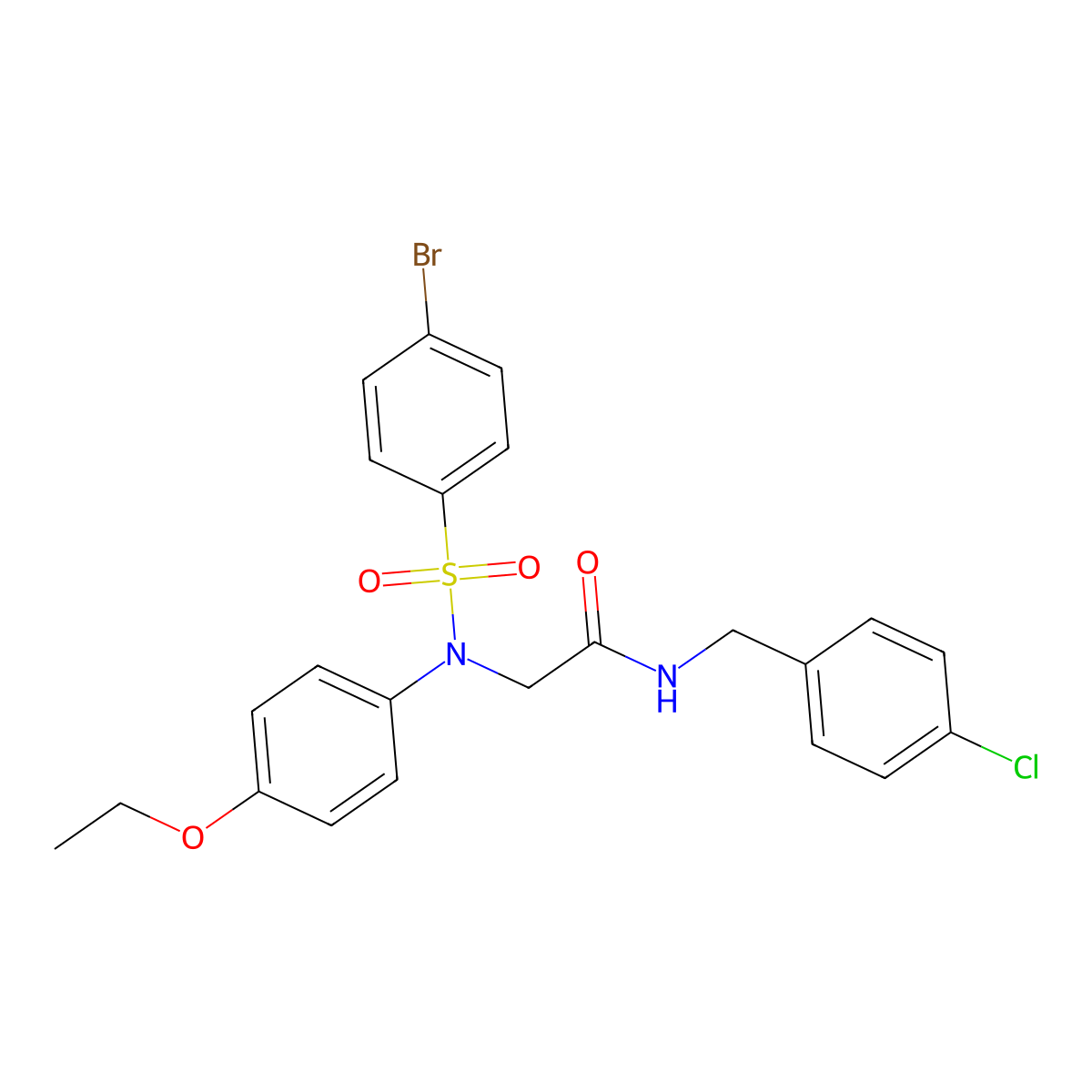 2-(N-(4-bromophenyl)sulfonyl-4-ethoxyanilino)-N-[(4-chlorophenyl)methyl]acetamide molecular structure, CAS 418804-70-3