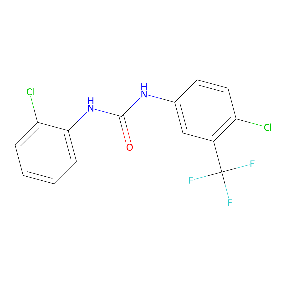 1-(2-Chlorophenyl)-3-[4-chloro-3-(trifluoromethyl)phenyl]urea molecular structure, CAS 418805-03-5