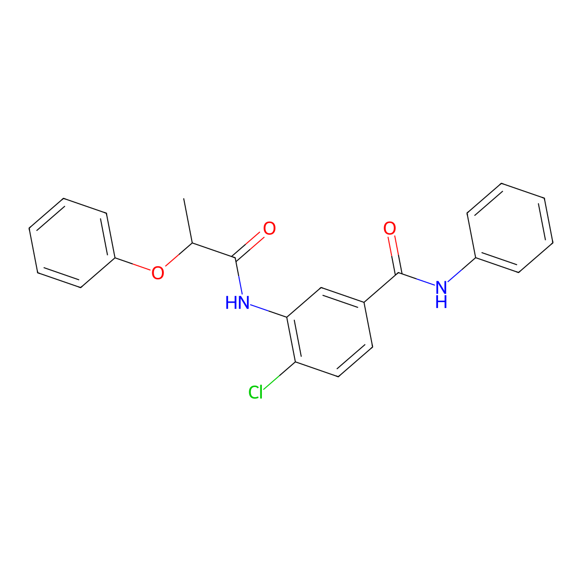 4-chloro-3-(2-phenoxypropanoylamino)-N-phenylbenzamide molecular structure, CAS 418805-30-8