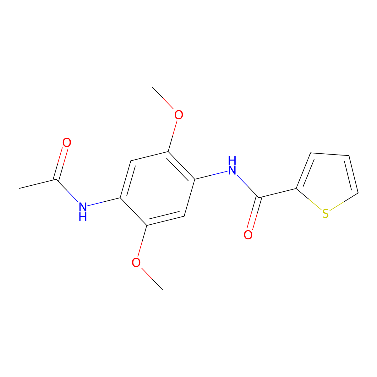 N-(4-acetamido-2,5-dimethoxyphenyl)thiophene-2-carboxamide molecular structure, CAS 418805-52-4