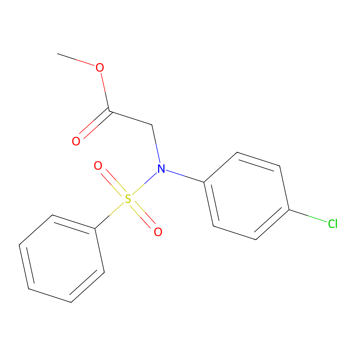 Methyl N-(4-chlorophenyl)-N-(phenylsulfonyl)glycinate molecular structure, CAS 418806-66-3