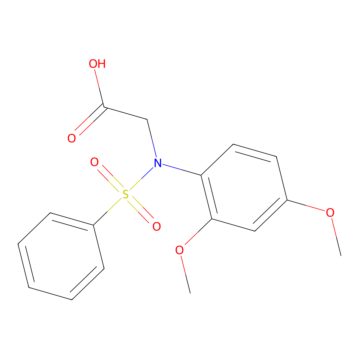 N-(2,4-dimethoxyphenyl)-N-(phenylsulfonyl)glycine molecular structure, CAS 418806-86-7