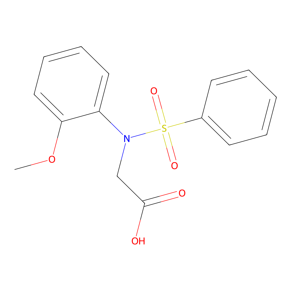 N-(2-methoxyphenyl)-N-(phenylsulfonyl)glycine molecular structure, CAS 418807-04-2