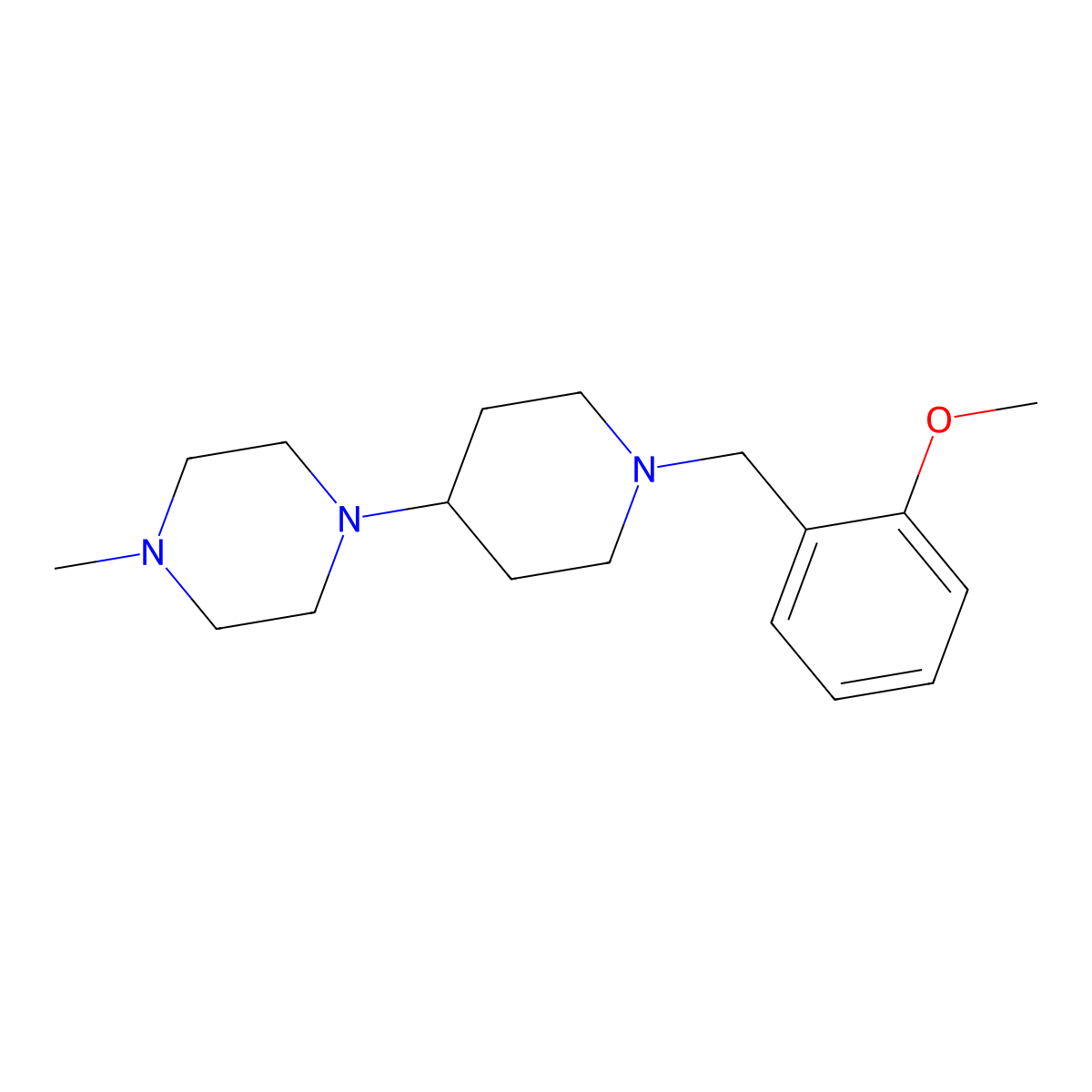 1-[1-[(2-Methoxyphenyl)methyl]piperidin-4-yl]-4-methylpiperazine molecular structure, CAS 418808-68-1