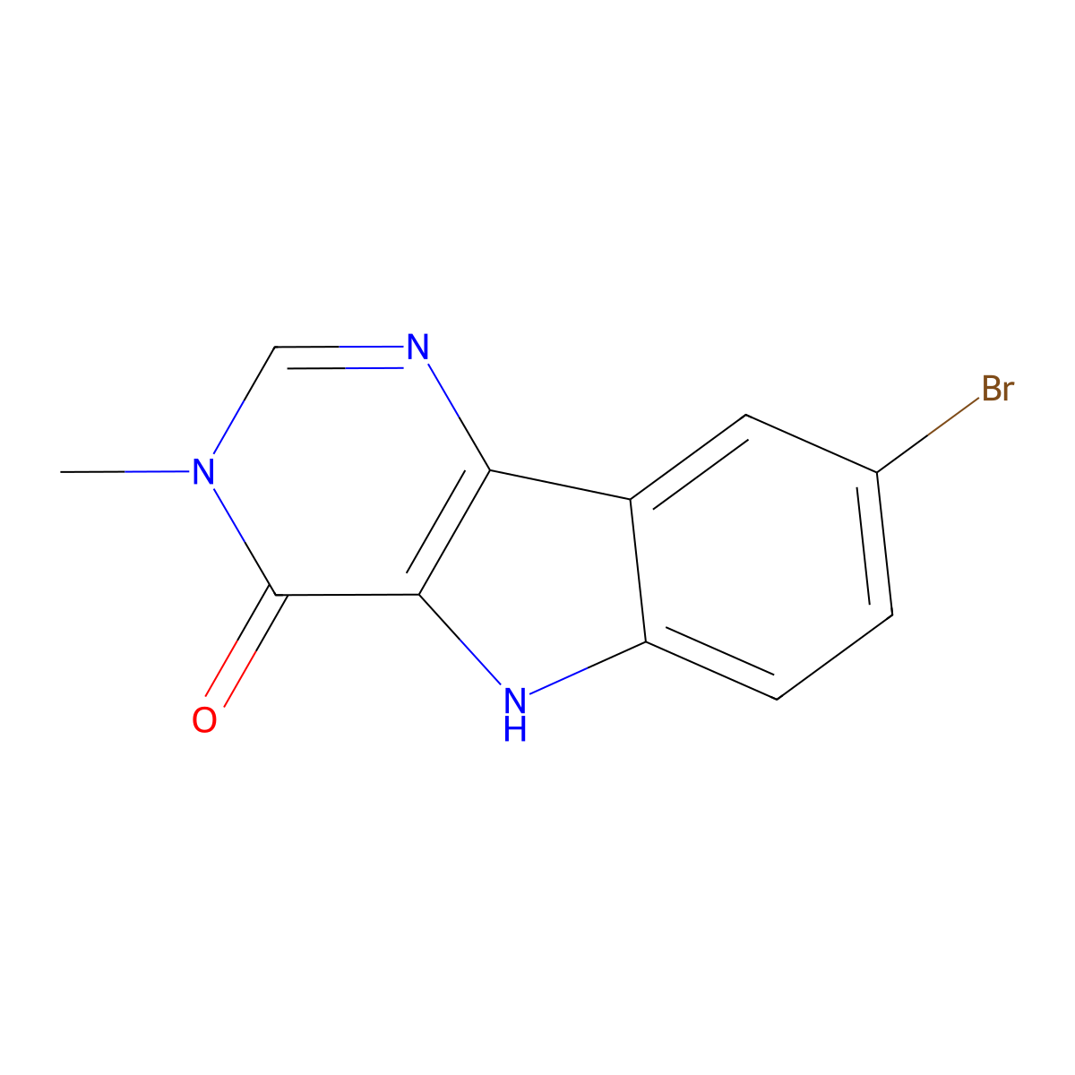 8-bromo-3-methyl-5H-pyrimido[5,4-b]indol-4-one molecular structure, CAS 418809-25-3