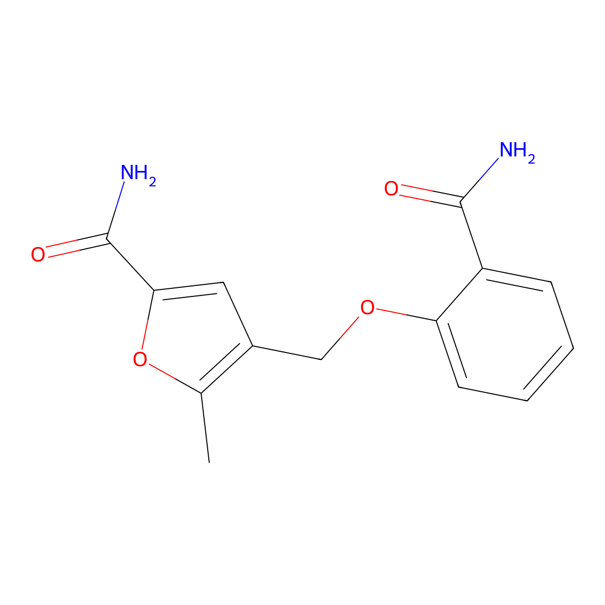 4-[(2-Carbamoylphenoxy)methyl]-5-methylfuran-2-carboxamide molecular structure, CAS 418809-33-3