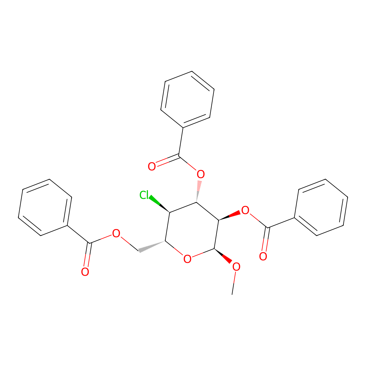 Methyl 4-Chloro-4-deoxy-alpha-D-glucopyranoside Tribenzoate molecular structure, CAS 41881-07-6