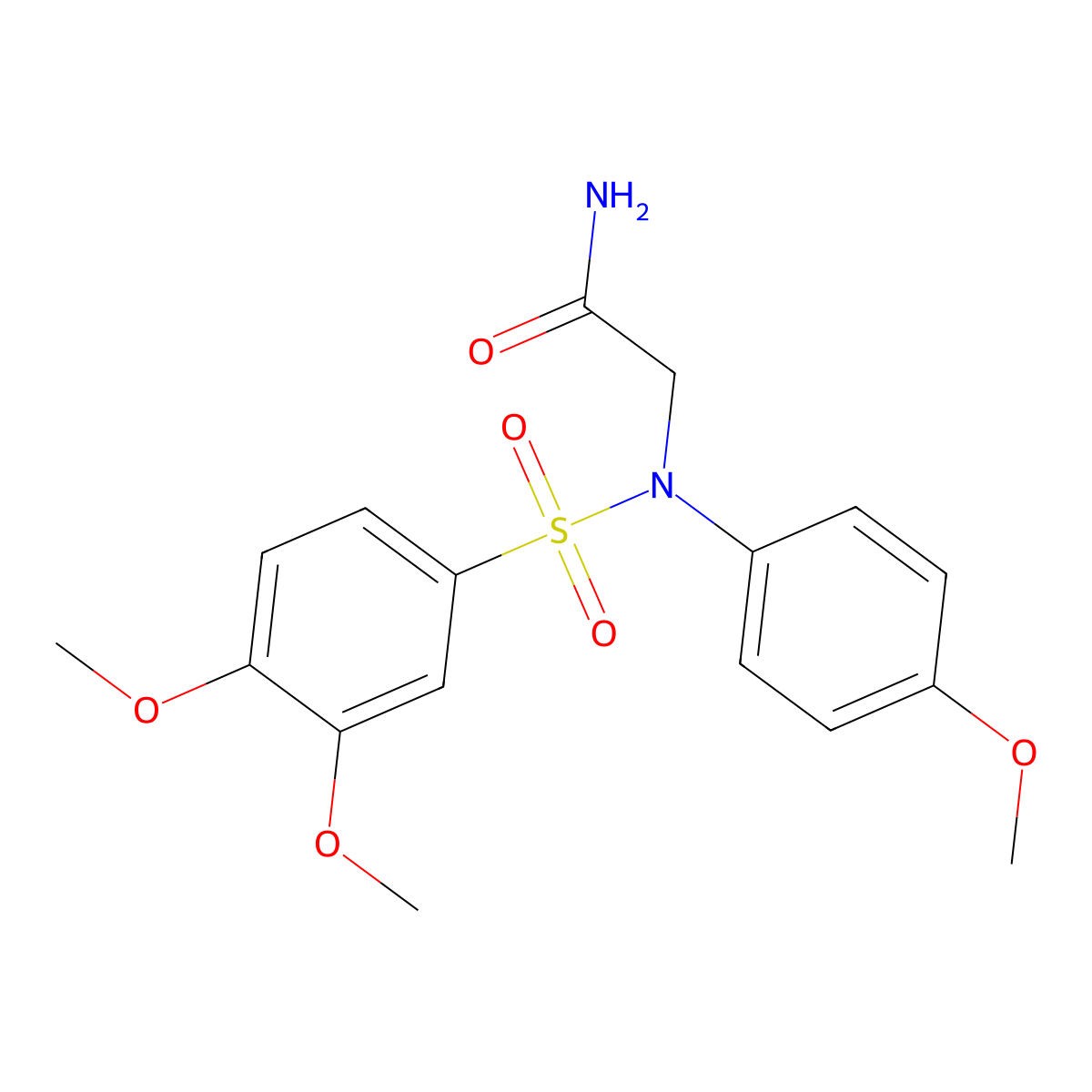 2-(N-(3,4-dimethoxyphenyl)sulfonyl-4-methoxyanilino)acetamide molecular structure, CAS 418810-33-0