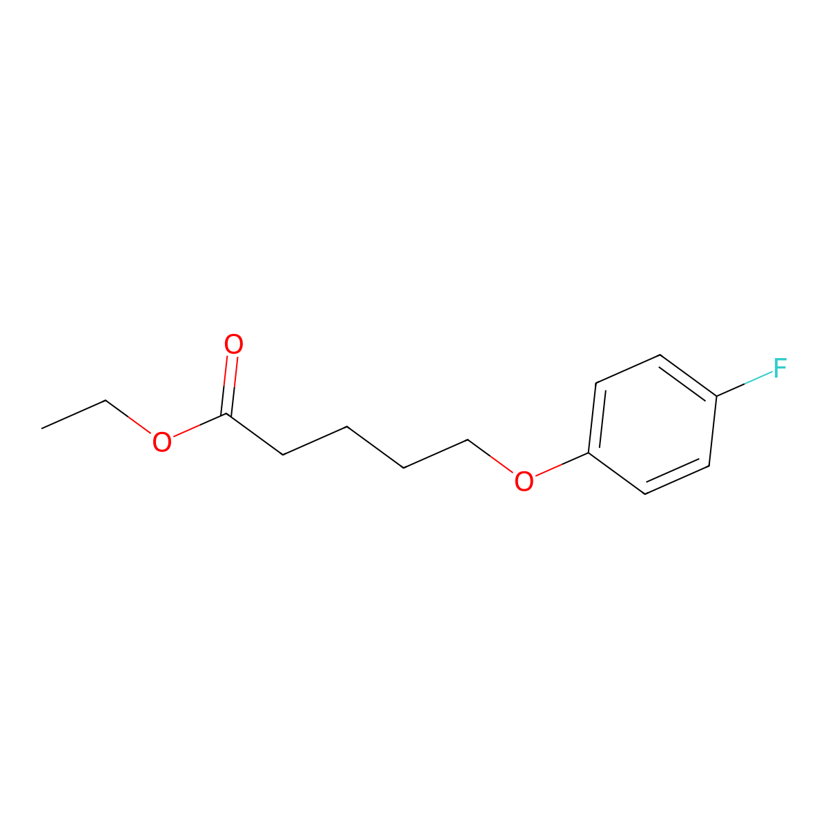Ethyl 5-(4-fluorophenoxy)pentanoate molecular structure, CAS 418810-85-2