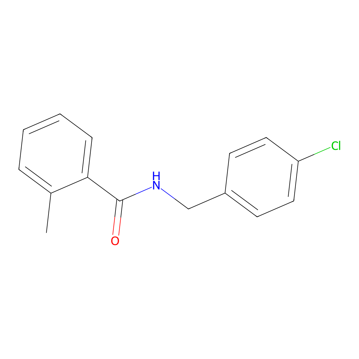 N-[(4-chlorophenyl)methyl]-2-methylbenzamide molecular structure, CAS 41882-12-6