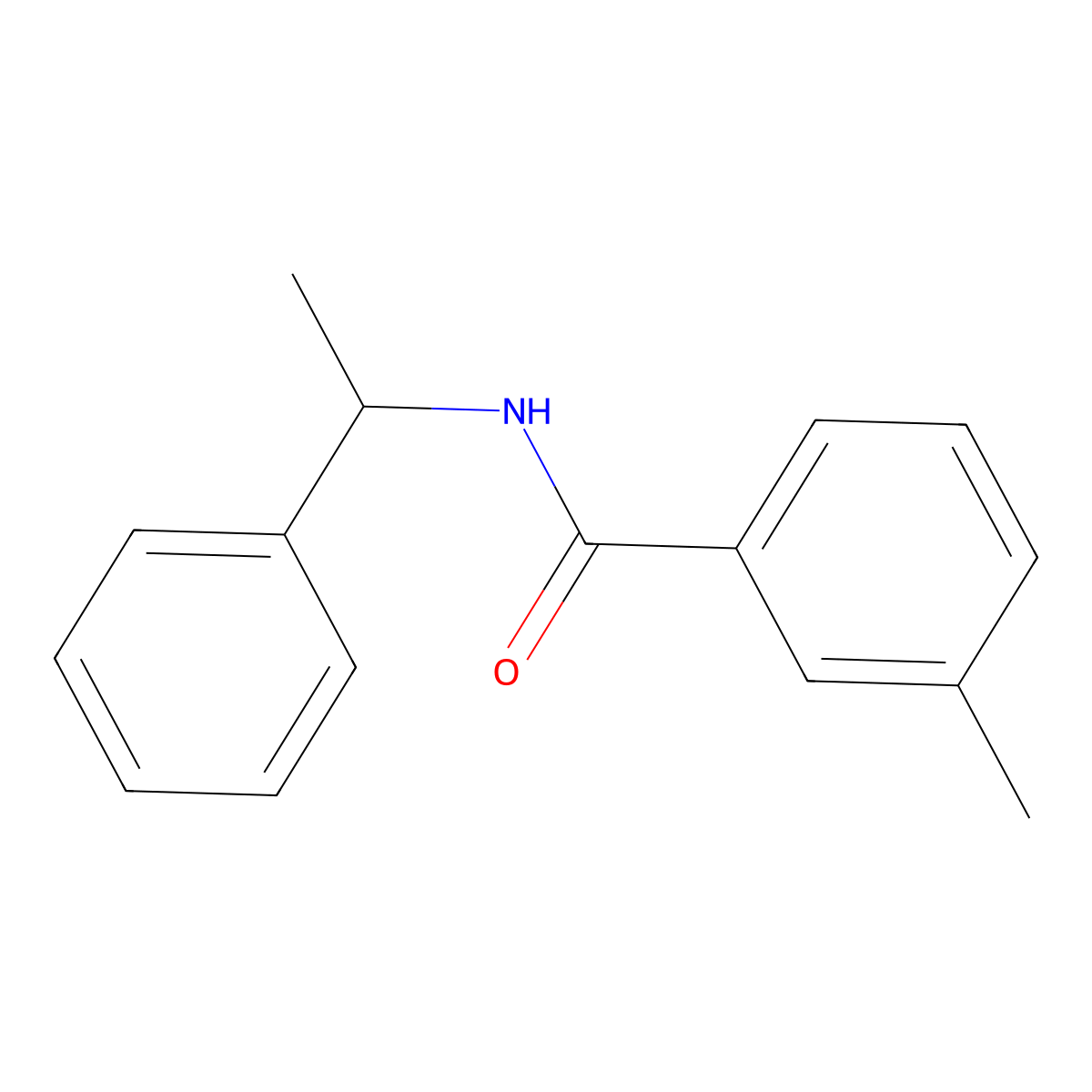 3-methyl-N-(1-phenylethyl)benzamide molecular structure, CAS 41882-14-8