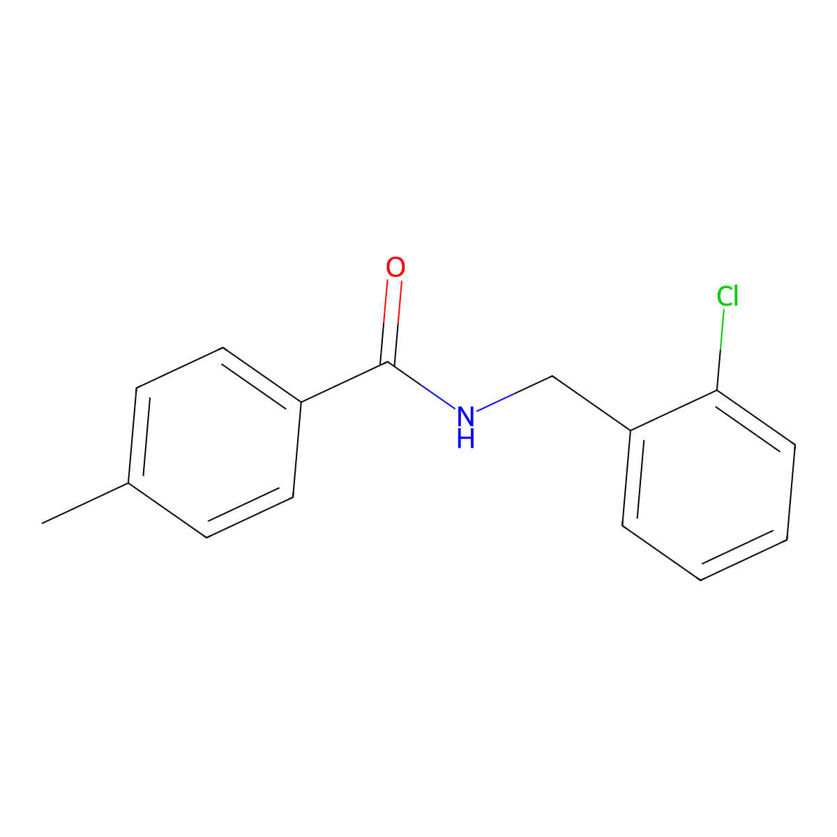 N-[(2-chlorophenyl)methyl]-4-methylbenzamide molecular structure, CAS 41882-15-9