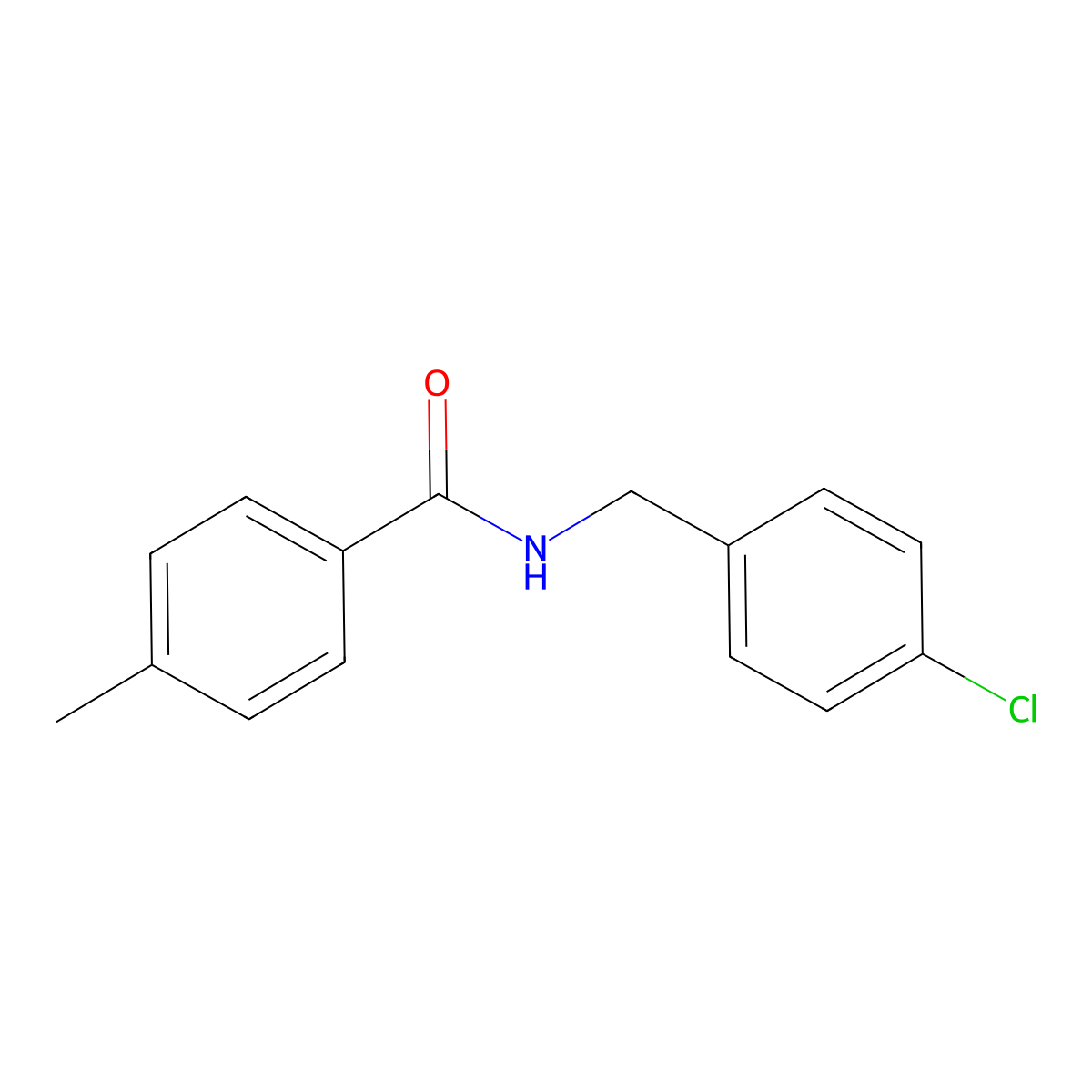 N-(4-Chlorobenzyl)-4-methylbenzamide molecular structure, CAS 41882-17-1