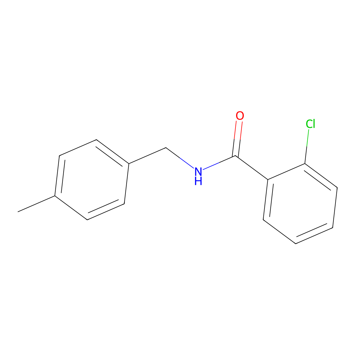 2-chloro-N-(4-methylbenzyl)benzamide molecular structure, CAS 41882-21-7