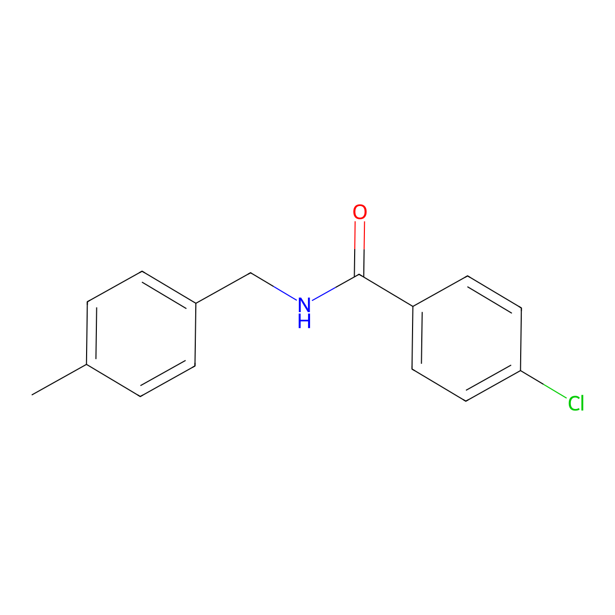 4-chloro-N-(4-methylbenzyl)benzamide molecular structure, CAS 41882-23-9