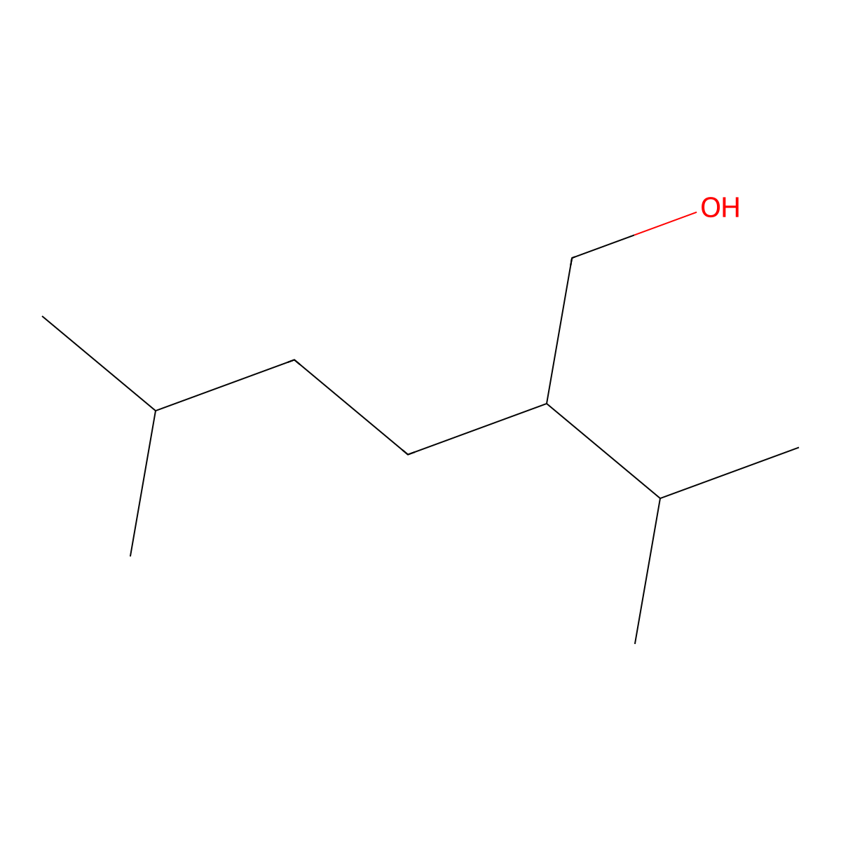 1-Hexanol, 5-methyl-2-(1-methylethyl)-, (2R)- molecular structure, CAS 41884-28-0