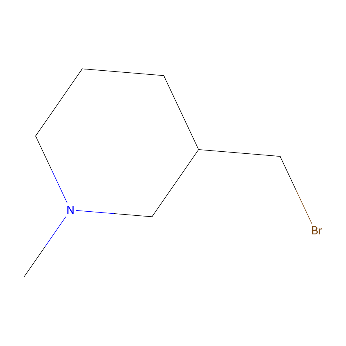 3-(Bromomethyl)-1-methylpiperidine molecular structure, CAS 41886-04-8