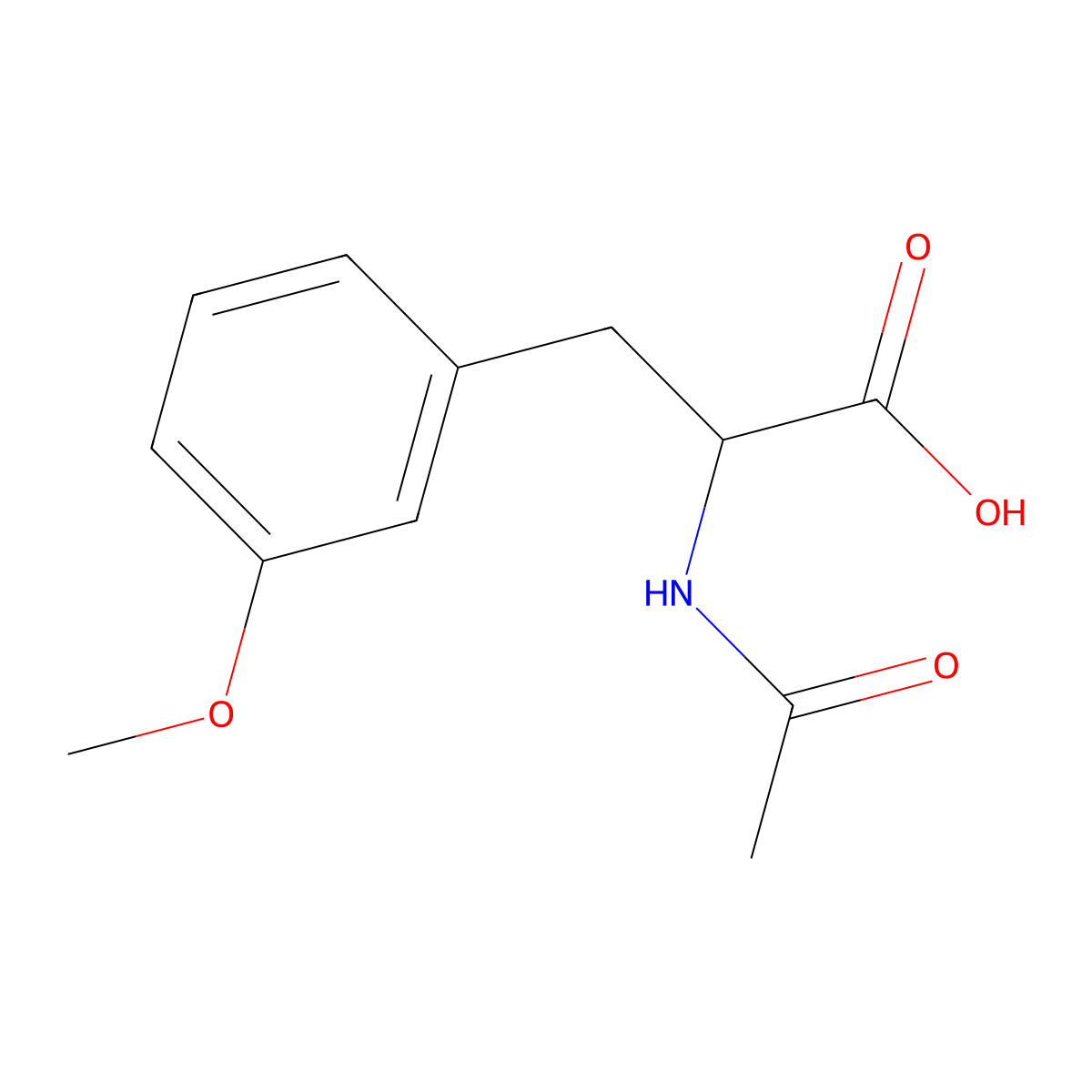 2-Acetamido-3-(3-methoxyphenyl)propanoic acid molecular structure, CAS 41888-58-8