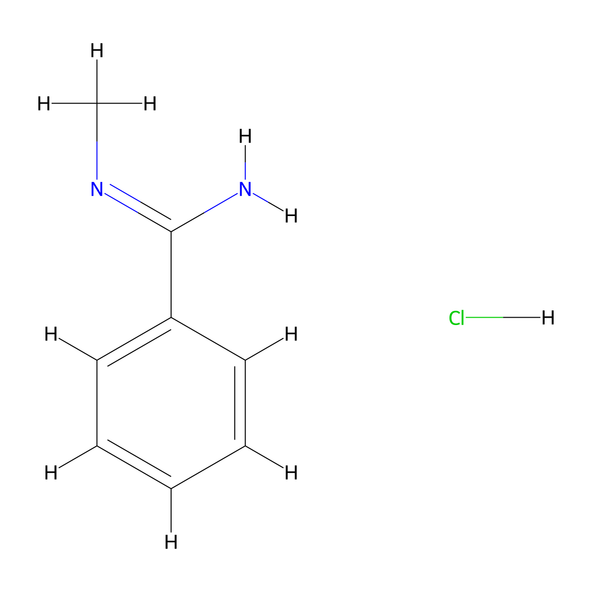 N-methylbenzenecarboximidamide hydrochloride molecular structure, CAS 41890-09-9
