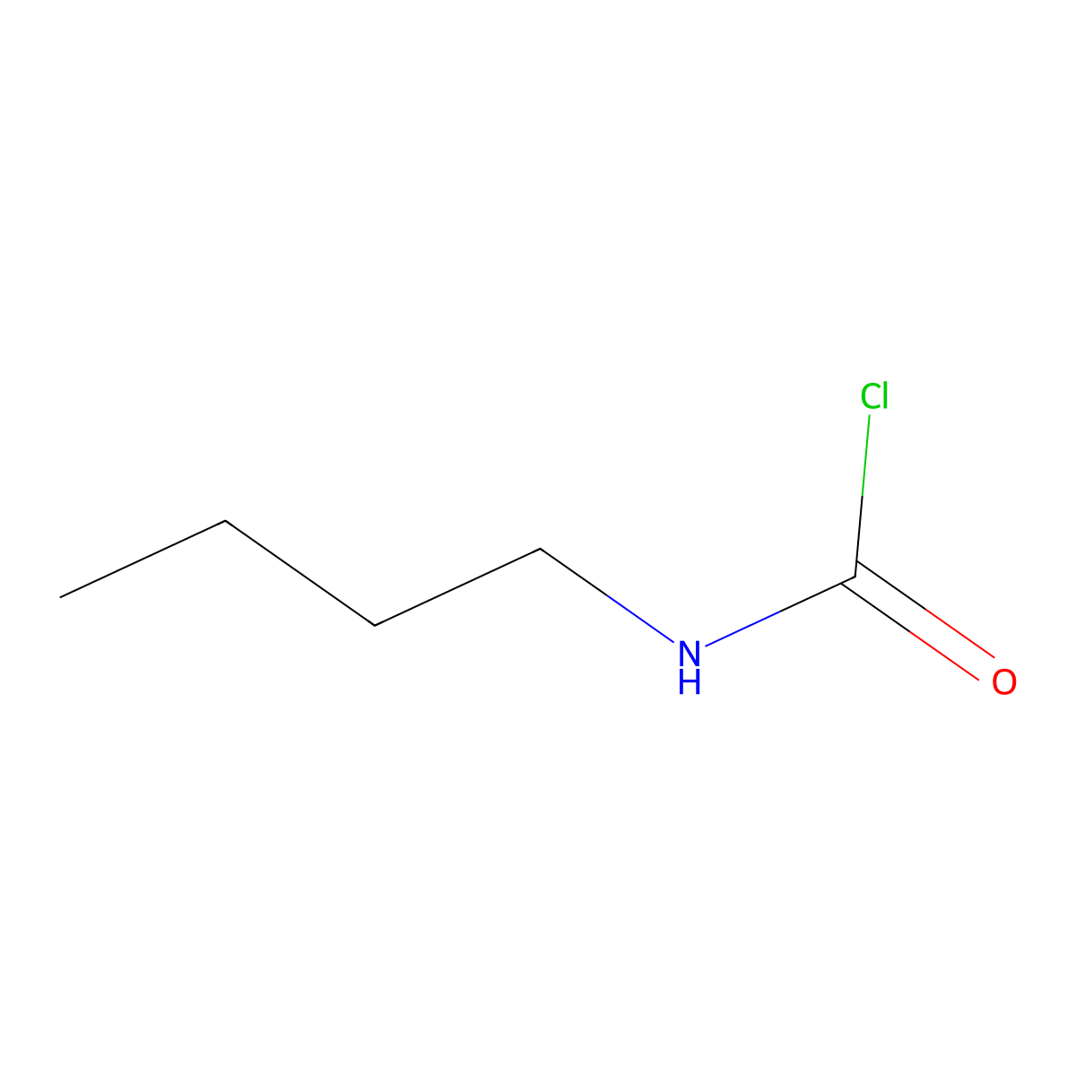 N-butylcarbamoyl chloride molecular structure, CAS 41891-17-2