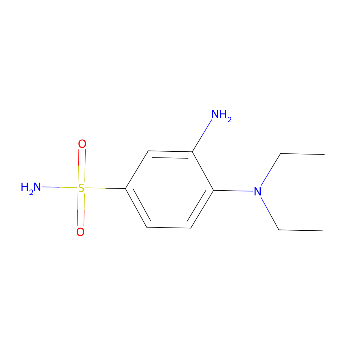 3-Amino-4-(diethylamino)benzenesulfonamide molecular structure, CAS 41893-78-1