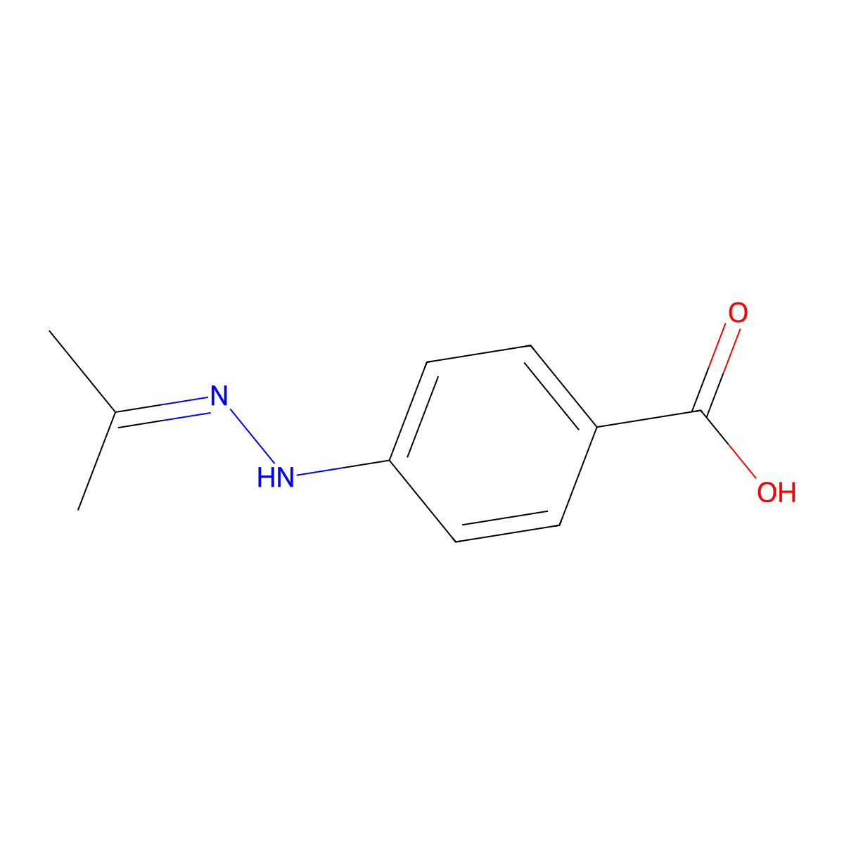 4-(2-(Propan-2-ylidene)hydrazinyl)benzoic acid molecular structure, CAS 41902-73-2