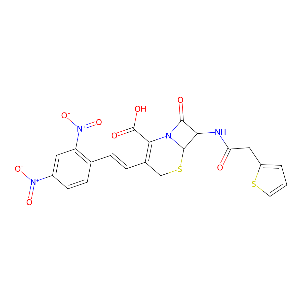 Nitrocefin molecular structure, CAS 41906-86-9
