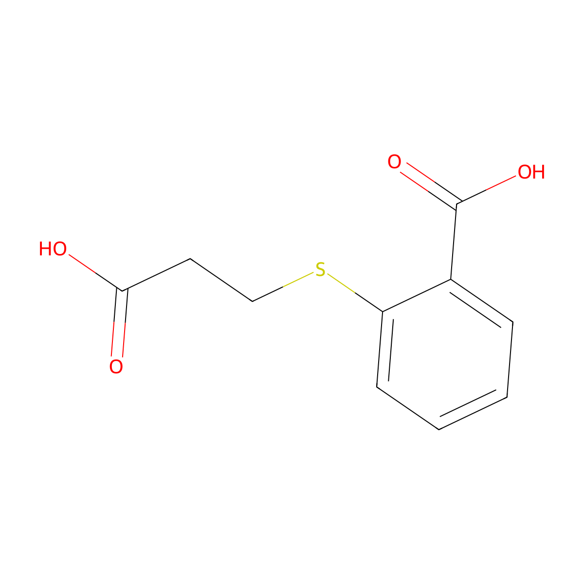 2-(2-Carboxyethylsulfanyl)benzoic acid molecular structure, CAS 41907-42-0