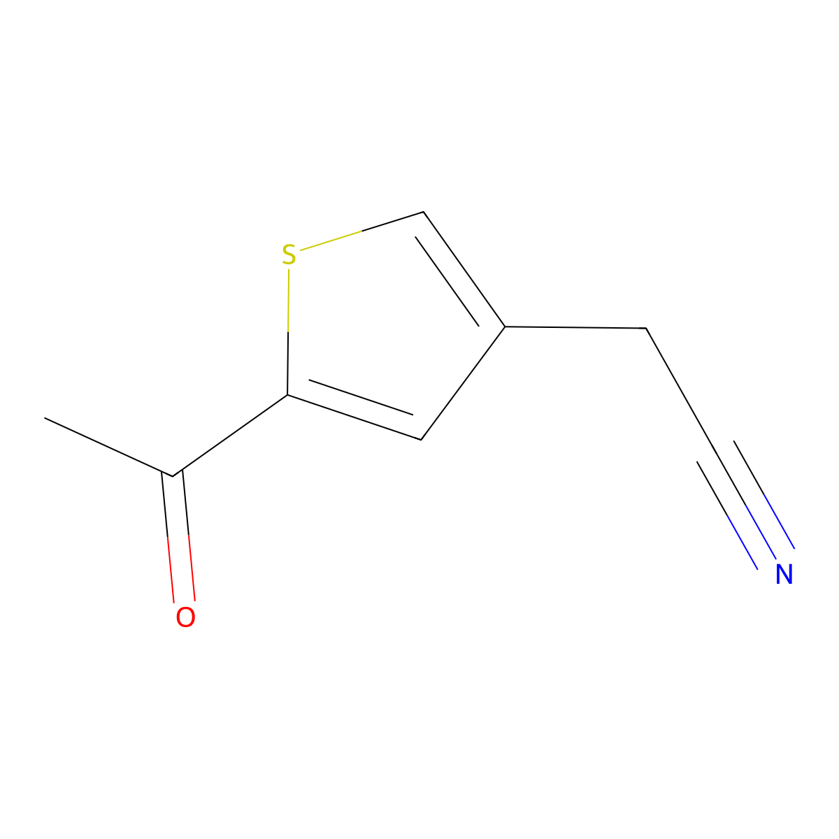 2-Acetyl-4-(cyanomethyl)thiophene molecular structure, CAS 41908-05-8