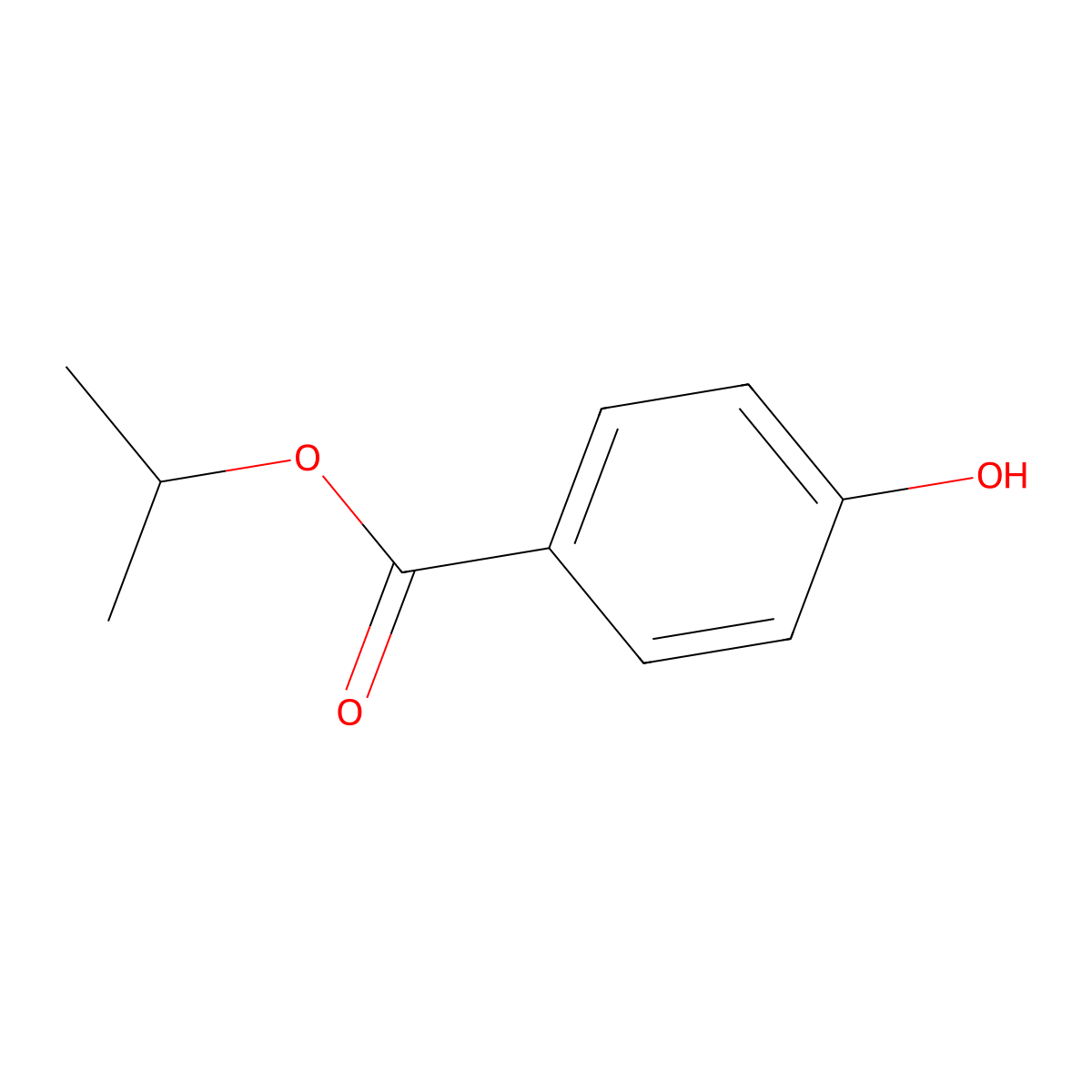 Isopropylparaben molecular structure, CAS 4191-73-5