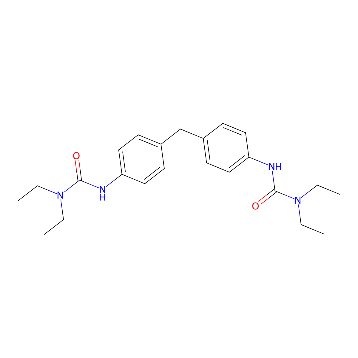 3-[4-[[4-(Diethylcarbamoylamino)phenyl]methyl]phenyl]-1,1-diethylurea molecular structure, CAS 41915-92-8