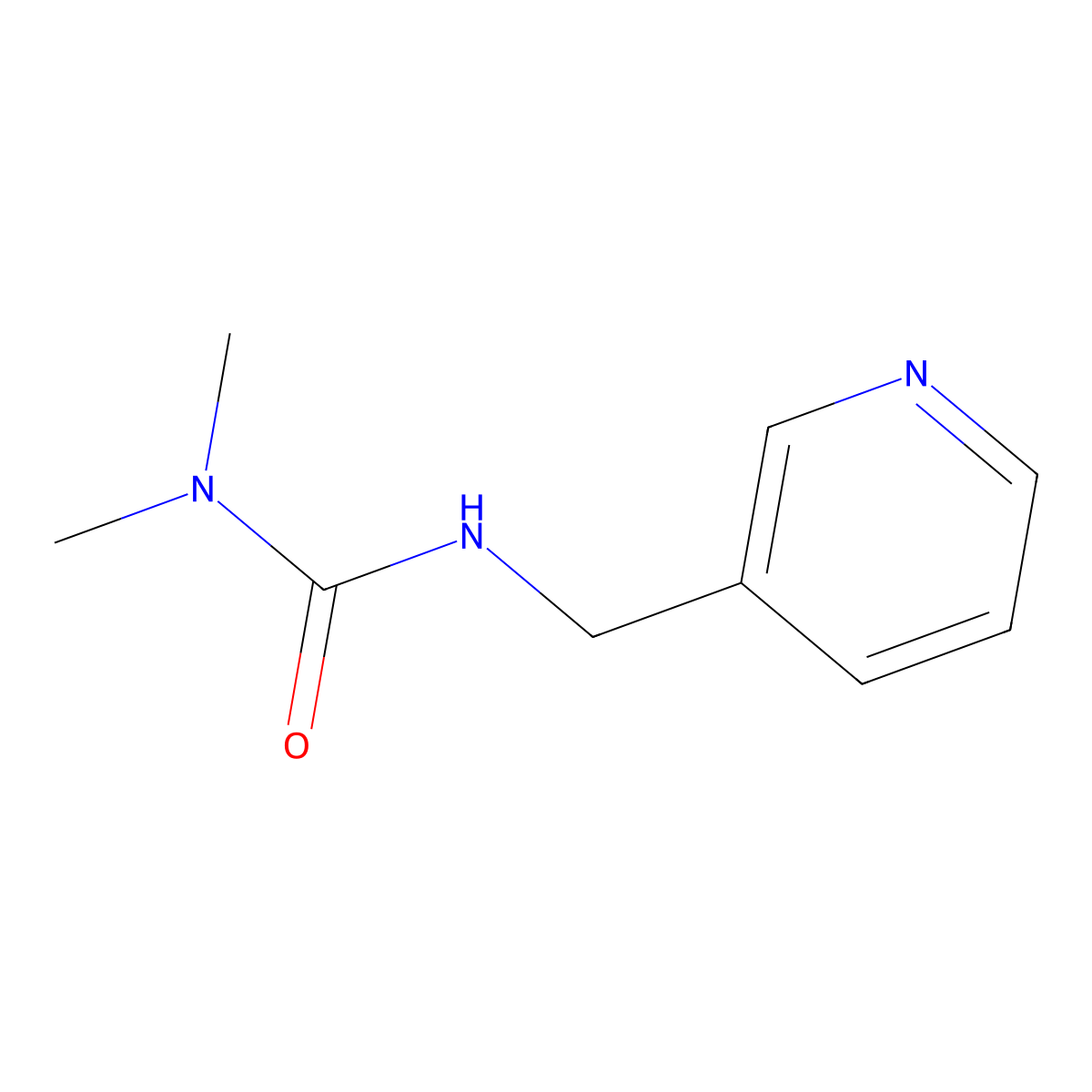 1,1-Dimethyl-3-(pyridin-3-ylmethyl)urea molecular structure, CAS 41915-99-5