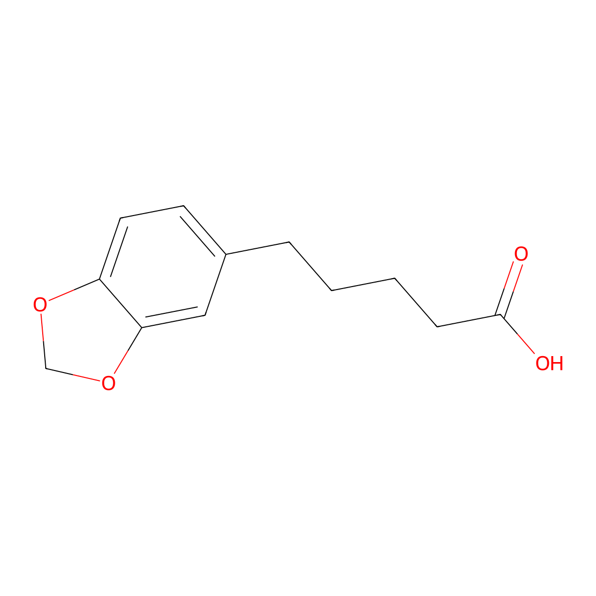 5-(3,4-Methylenedioxyphenyl)pentanoic acid molecular structure, CAS 41917-45-7