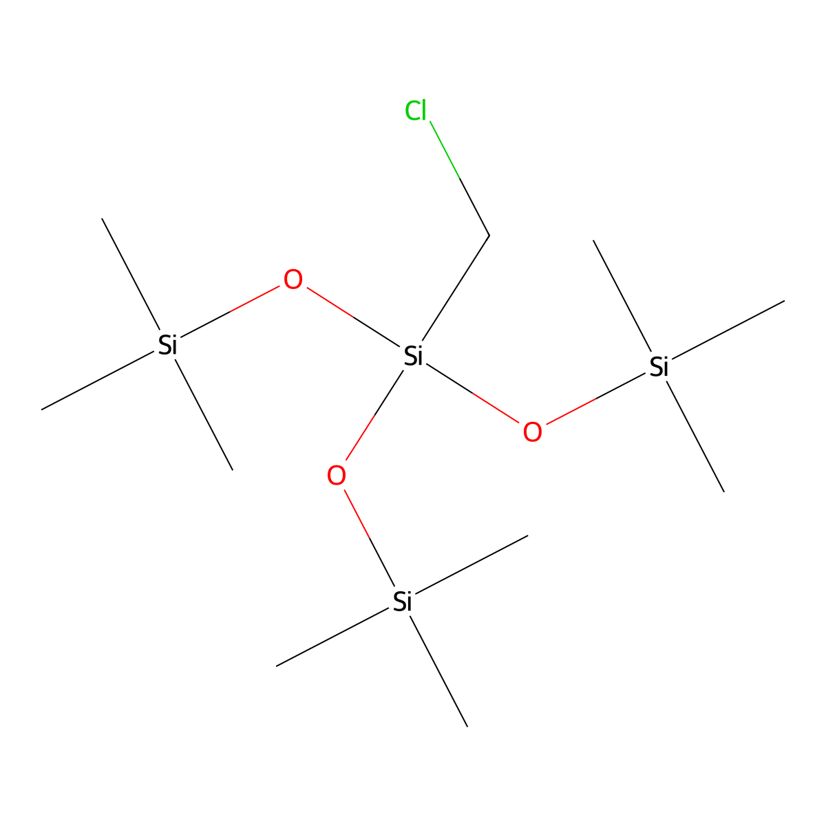 Chloromethyltris(trimethylsiloxy)silane molecular structure, CAS 41919-30-6