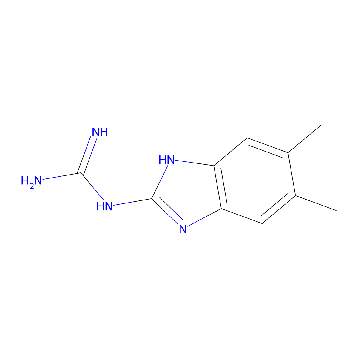 N-(5,6-dimethyl-1H-benzimidazol-2-yl)guanidine molecular structure, CAS 41927-06-4