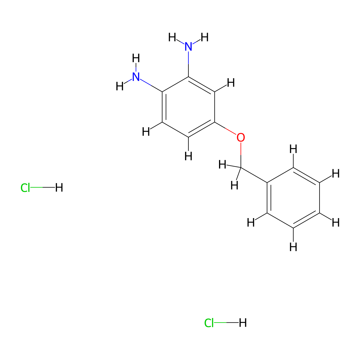 4-(Benzyloxy)benzene-1,2-diamine dihydrochloride molecular structure, CAS 41927-18-8